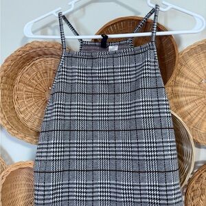 Black & White Houndstooth Slip Dress
